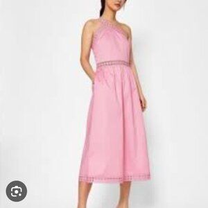 Ted Baker Kallii One Shoulder Pink Asymmetric Cotton Dress Size M NWT